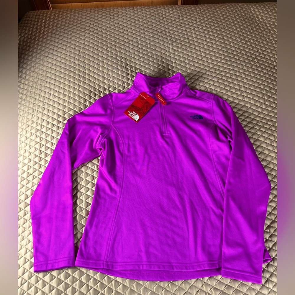 North Face W Tech Glacier 1/4 Violet Pink pullover Jacket, Size M, NWT